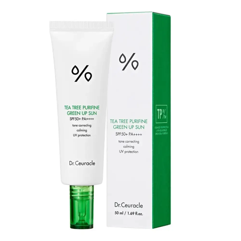Сонцезахисний крем з екстрактом чайного дерева Dr.Ceuracle Tea Tree Purifine Green Up Sun SPF 50+, 50 мл
