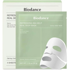 Нічна гідрогелева маска для обличчя з морськими водоростями Biodance Refreshing Sea Kelp Real Deep Mask 34 г 1 шт.